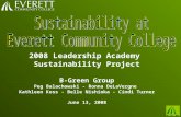2008 Leadership Academy Sustainability Project B-Green Group Peg Balachowski - Ronna DeLaVergne Kathleen Koss - Belle Nishioka - Cindi Turner June 13,