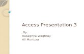 Access Presentation 3 By: Rasagnya Waghray Ali Murtuza.