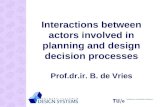 Interactions between actors involved in planning and design decision processes Prof.dr.ir. B. de Vries.