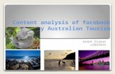 Content analysis of facebook page by Australian Tourism Aodah Diamah u3049959.