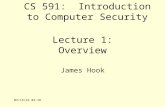 7/15/2015 4:25 PM Lecture 1: Overview James Hook CS 591: Introduction to Computer Security.