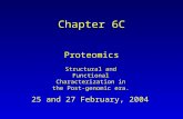 25 and 27 February, 2004 Chapter 6C Proteomics Structural and Functional Characterization in the Post- genomic era.