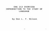 191 ENG 213 OVERVIEW INTRODUCTION TO THE STUDY OF LANGUAGE by Don L. F. Nilsen.