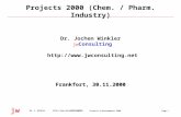Page 1 30.11.2000Dr. J. Winkler  Projects & Developments 2000 jw Projects 2000 (Chem. / Pharm. Industry) Dr. Jochen Winkler.