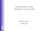 Introduction to the MarMic Course 2004 MPI Bremen AWI-Sylt.