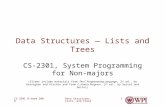 Data Structures, Lists, and Trees CS-2301 B-term 20081 Data Structures — Lists and Trees CS-2301, System Programming for Non-majors (Slides include materials.