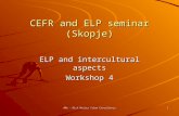 DMe - Dick Meijer Talen Consultancy 1 CEFR and ELP seminar (Skopje) ELP and intercultural aspects Workshop 4.