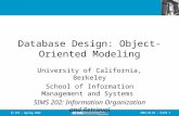 2004.02.03 - SLIDE 1IS 257 – Spring 2004 Database Design: Object- Oriented Modeling University of California, Berkeley School of Information Management.