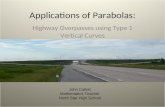 Applications of Parabolas: Highway Overpasses using Type 1 Vertical Curves John Catlett Mathematics Teacher North Star High School.