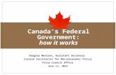 Title of Presentation in Verdana Bold Canada’s Federal Government: how it works Douglas Nevison, Assistant Secretary Liaison Secretariat for Macroeconomic.