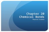 Chapter 20 Chemical Bonds Physical Science. Chemical Bonds Answer In your Notes!! What do you think a chemical bond is? What does it consist of?