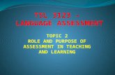 TOPIC 2 ROLE AND PURPOSE OF ASSESSMENT IN TEACHING AND LEARNING.