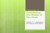 Chapter 7: Completing the Model of the Atom Section 7.1: Expanding the Theory of the Atom.