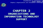 Introduction to Information Technology Turban, Rainer and Potter Chapter 2 Organizations and Information Technology Support 1 CHAPTER 2 ORGANIZATIONS AND.