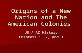 Origins of a New Nation and The American Colonies US / AZ History Chapters 1, 2, and 3.