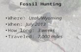 Fossil Hunting Where: Utah/Wyoming When: July 2013 How long: 3 weeks Traveled: 7,000 miles.