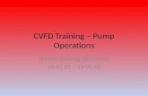 CVFD Training – Pump Operations SFFMA Training Objectives 24-01.01 – 24-01.02.