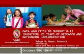 DATA ANALYTICS TO SUPPORT K-12 EDUCATION: 25 YEARS OF RESEARCH AND NATIONWIDE IMPLEMENTATION October 20, 2014 Robert H. Meyer, Research Professor, WCER.