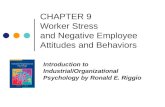 CHAPTER 9 Worker Stress and Negative Employee Attitudes and Behaviors Introduction to Industrial/Organizational Psychology by Ronald E. Riggio.