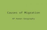 Causes of Migration AP Human Geography. Objective By the end of this lesson, students will be able to analyze and understand the causes of migration,