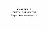 CHAPTER 2 CHAIN SURVEYING Tape Measurements. Mapping Details using chain surveying In chain surveying all ground features (natural or industrial) are.