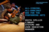 ALL-SINGING, ALL-DANCING? EDS FOR THE PERFORMING ARTS EDITH SPELLER LIBRARY SYSTEMS AND USER EDUCATION MANAGER e.speller@trinitylaban.ac.uk @wiilassie.