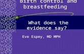 Birth control and breastfeeding What does the evidence say? Eve Espey, MD MPH.