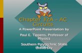 Chapter 32A – AC Circuits A PowerPoint Presentation by Paul E. Tippens, Professor of Physics Southern Polytechnic State University A PowerPoint Presentation.