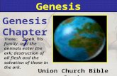 Genesis Union Church Bible Study Genesis Chapter 7 Theme: Noah, his family, and the animals enter the ark; destruction of all flesh and the salvation of.