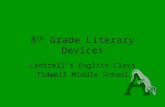 8 th Grade Literary Devices Cantrell’s English Class Tidwell Middle School.