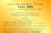 Black Box Software Testing Copyright © 2003 Cem Kaner & James Bach 1 Black Box Software Testing Fall 2004 Part 32 -- METRICS & MEASUREMENT THEORY by Cem.