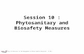 Law and Policy of Relevance to the Management of Plant Genetic Resources - 4.10.1 Session 10 : Phytosanitary and Biosafety Measures.