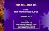 RBA 101 – OBA 101 Some NEW AND REVISED SLIDES 30 AUG 2013 FPSI    RBA OBA Facebook.