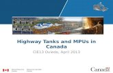 Highway Tanks and MPUs in Canada CIE13 Oviedo, April 2013.