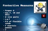 Protective Measures (CLUES) Proper G Proper G Use F, CB and GFCI G live parts G live parts L or T P U of flexible cords P U of flexible cords C electric.