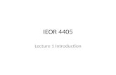IEOR 4405 Lecture 1 Introduction. Scheduling Topics in this class – Modeling and formulating scheduling problems – Algorithms for solving scheduling problems.