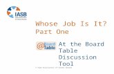 Whose Job Is It? Part One © Iowa Association of School Boards At the Board Table Discussion Tool.