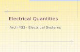 Electrical Quantities Arch 433– Electrical Systems.