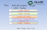 The Advantages Huge LED Tube Lamp Base Tube Cover Aluminum Body Critical Component& Capacitor Power Supply 1 2 3 4 5 .