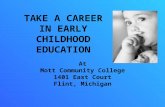 TAKE A CAREER IN EARLY CHILDHOOD EDUCATION At Mott Community College 1401 East Court Flint, Michigan.