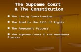The Supreme Court & The Constitution The Living Constitution The Road to the Bill of Rights The Amendment Process The Supreme Court & the Amendment Process.