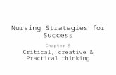 Nursing Strategies for Success Chapter 5 Critical, creative & Practical thinking.