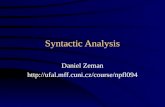 Syntactic Analysis Daniel Zeman .