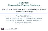 ECE 333 Renewable Energy Systems Lecture 5: Transformers, Harmonics, Power Industry History Prof. Tom Overbye Dept. of Electrical and Computer Engineering.
