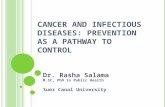 C ANCER AND I NFECTIOUS D ISEASES : P REVENTION AS A P ATHWAY TO C ONTROL Dr. Rasha Salama M.SC, PhD in Public Health Suez Canal University.