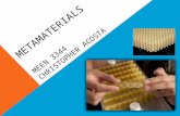 METAMATERIALS MEEN 3344 CHRISTOPHER ACOSTA. WHAT ARE METAMATERIALS?  They are an assembly of several individual elements  Engineered structures / split-ring.