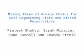 Mixing Times of Markov Chains for Self-Organizing Lists and Biased Permutations Prateek Bhakta, Sarah Miracle, Dana Randall and Amanda Streib.