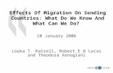 1 Effects Of Migration On Sending Countries: What Do We Know And What Can We Do? 10 January 2006 Louka T. Katseli, Robert E.B Lucas and Theodora Xenogiani.