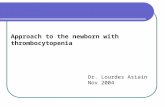 Approach to the newborn with thrombocytopenia Dr. Lourdes Asiain Nov 2004.