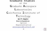 Graduate Studies at the G raduate A erospace L aboratories C alifornia I nstitute of T echnology (GALCIT) G. “ Ravi” Ravichandran Option Representative.